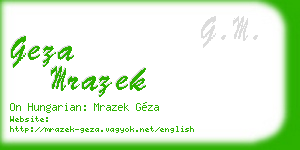 geza mrazek business card